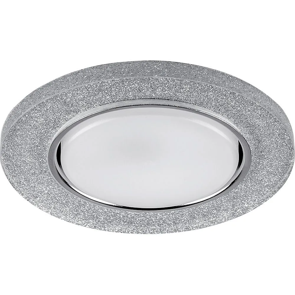 Светильник встраиваемый с белой LED подсветкой FERON CD4041 потолочный GX53 без лампы, серебро, хром 40518