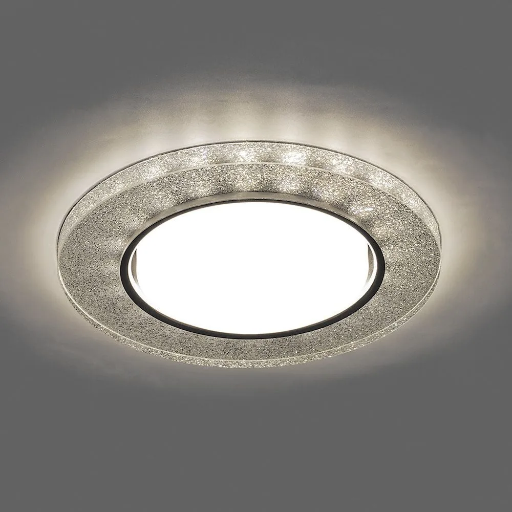 FERON Светильник встраиваемый с белой LED подсветкой CD4041 потолочный GX53 без лампы, серебро, хром 40518 FERON Светильник встраиваемый с белой LED подсветкой CD4041 потолочный GX53 без лампы, серебро, хром 40518