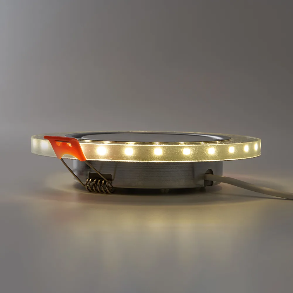 FERON Светильник встраиваемый с белой LED подсветкой CD4981 потолочный GX53 без лампы, прозрачный, золото 41907 FERON Светильник встраиваемый с белой LED подсветкой CD4981 потолочный GX53 без лампы, прозрачный, золото 41907