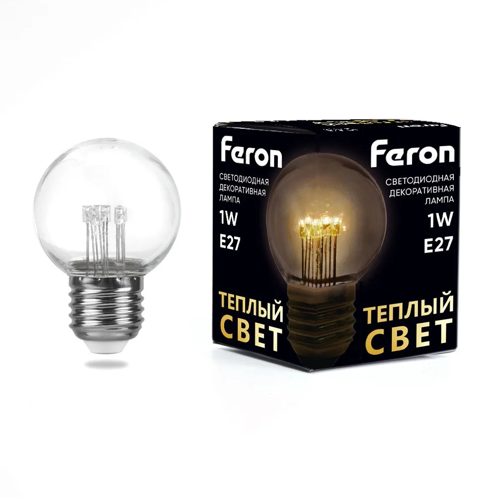 FERON Лампа светодиодная LB-378 E27 1W 230V 2700K 41918 FERON Лампа светодиодная LB-378 E27 1W 230V 2700K 41918
