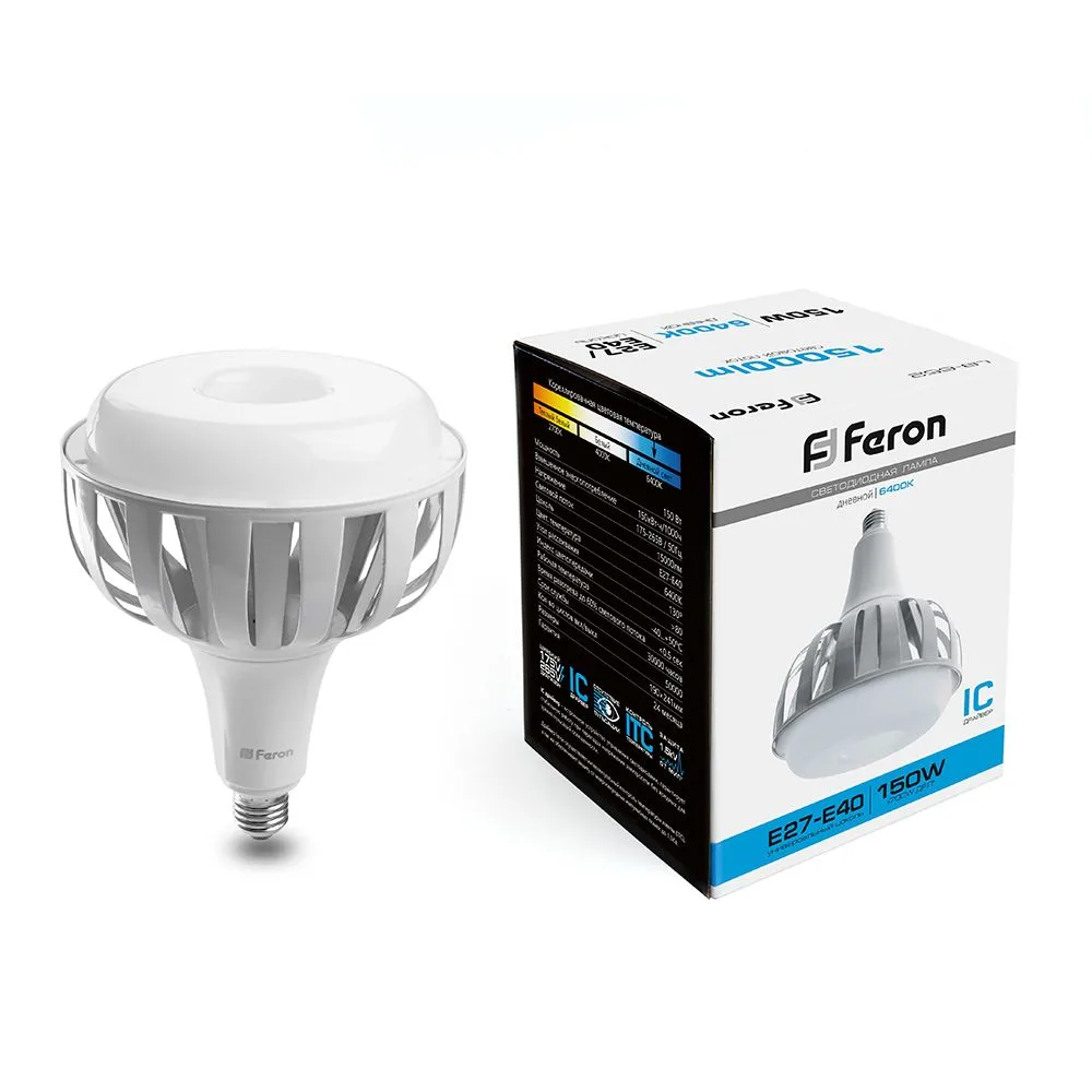 FERON Лампа светодиодная LB-652 E27-E40 150W 175-265V 6400K 38098 FERON Лампа светодиодная LB-652 E27-E40 150W 175-265V 6400K 38098