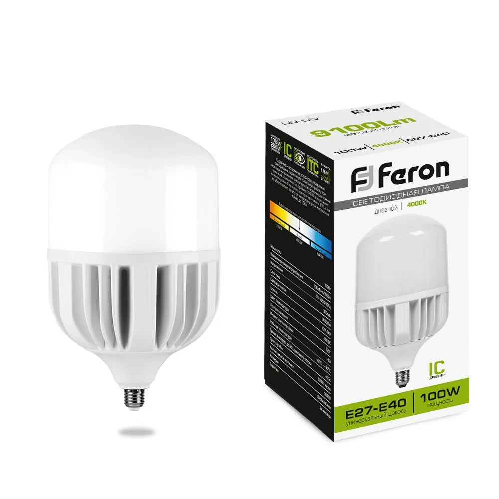 Лампа светодиодная FERON LB-65 E27-E40 100W 175-265V 4000K 38219