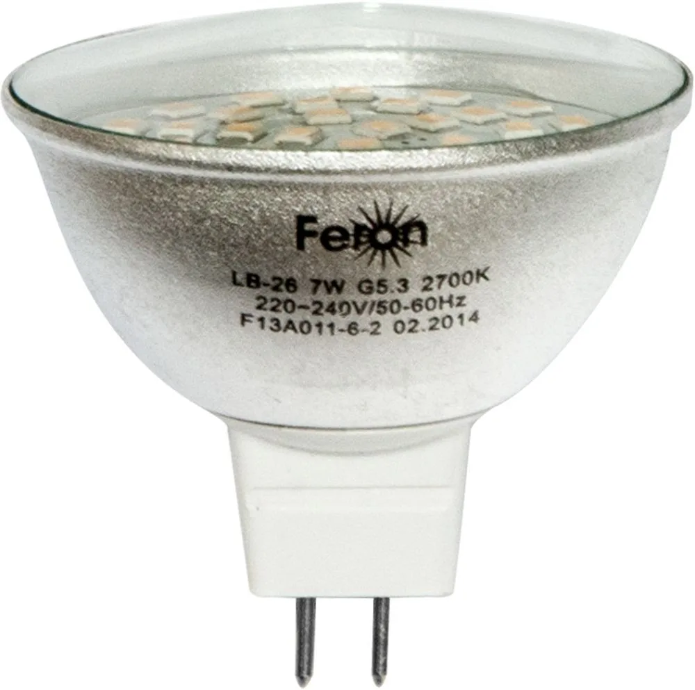 Лампа светодиодная FERON LB-26 MR16 G5.3 7W 2700K 25441