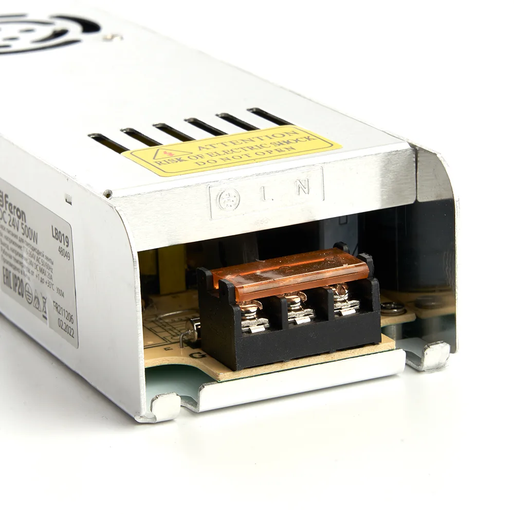 FERON Трансформатор электронный для светодиодной ленты 500W 24V (драйвер), LB019 FERON Трансформатор электронный для светодиодной ленты 500W 24V (драйвер), LB019