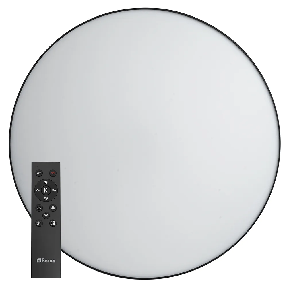 Светодиодный управляемый светильник FERON AL6200 “Simple matte” тарелка 165W 3000К-6500K черный 48068
