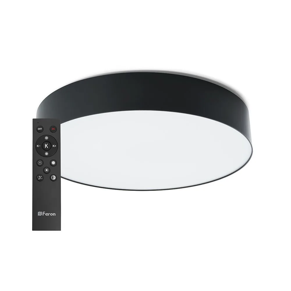 FERON Светодиодный управляемый светильник AL6200 “Simple matte” тарелка 80W 3000К-6500K черный 48067 FERON Светодиодный управляемый светильник AL6200 “Simple matte” тарелка 80W 3000К-6500K черный 48067