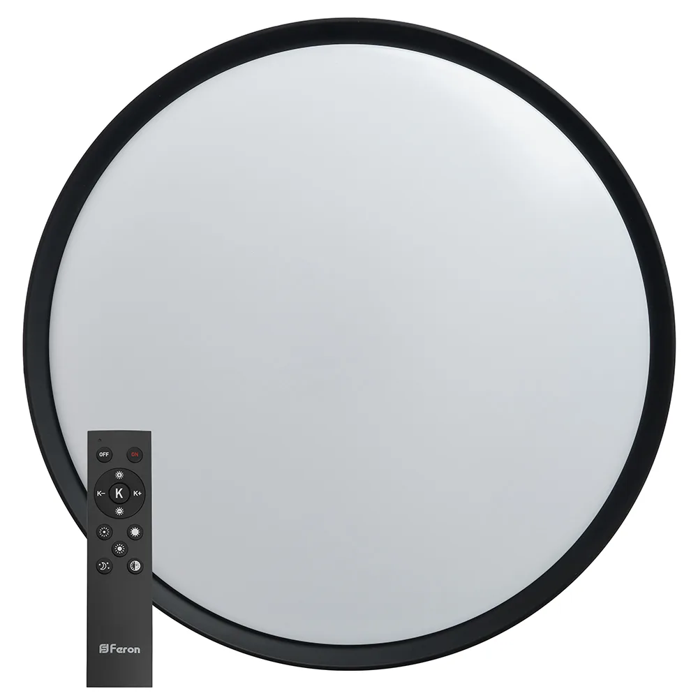 Светодиодный управляемый светильник FERON AL6240 “Simple matte” тарелка 80W 3000К-6500K черный 48073