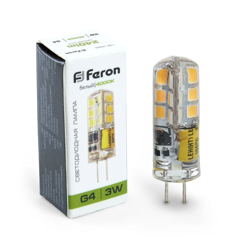 Лампа светодиодная FERON LB-422 G4 3W 12V 4000K 25532